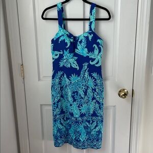 Lilly Pulitzer Blue and Teal Tropical Dress
